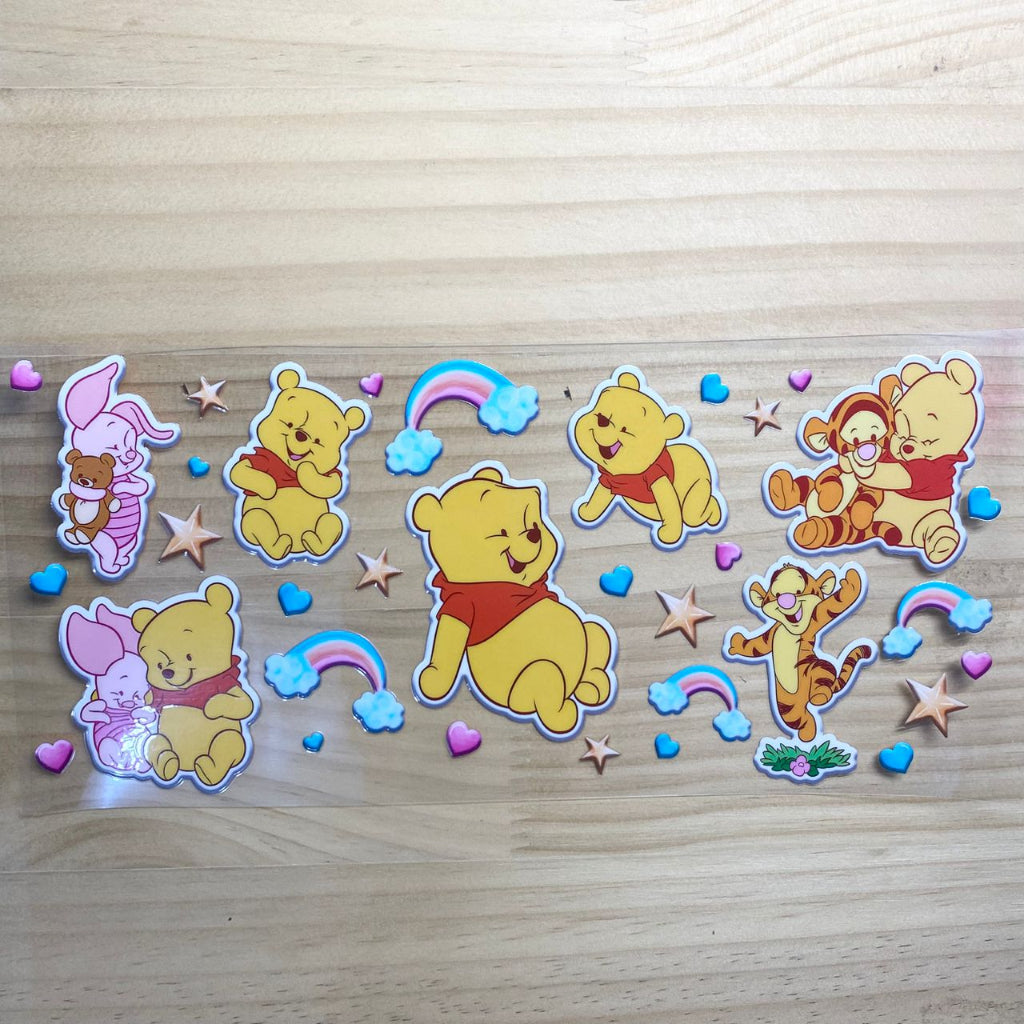 16oz UVDTF Cup Wraps,Winnie Pooh ,Cartoon