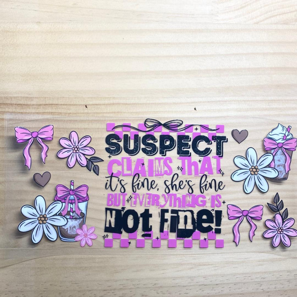 16oz UVDTF Cup Wraps,Words & Coffe & Flower & Bow