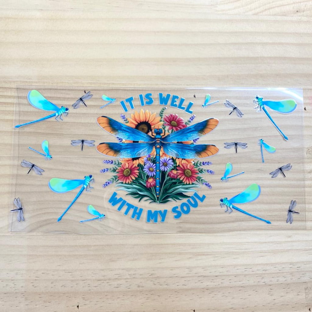 16oz UVDTF Cup Wraps,Dragonfly ,Words