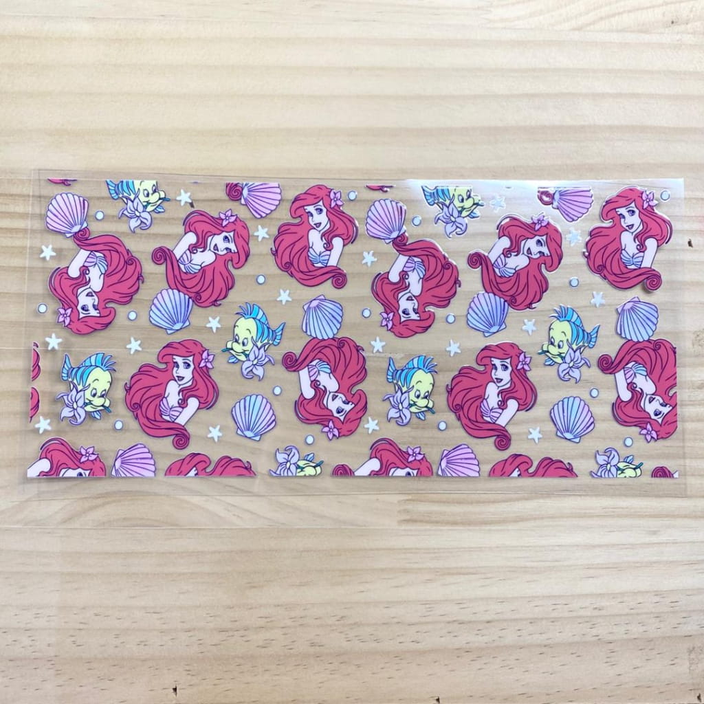 16oz UVDTF Cup Wraps,Cartoon Princess, Ariel