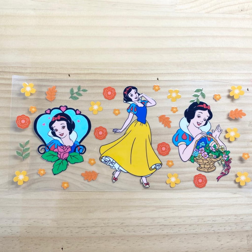 16oz UVDTF Cup Wraps,Cartoon Princess, Snow White