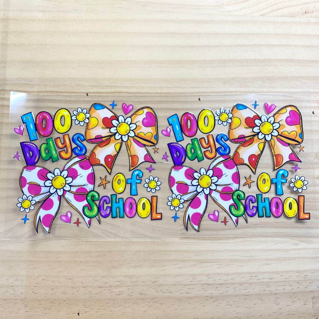 16oz UVDTF Cup Wraps, 100 days ,School & Teacher