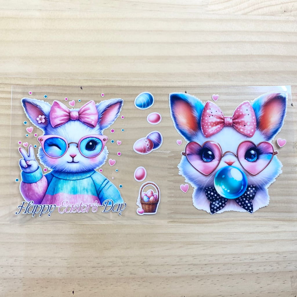 16oz UVDTF Cup Wraps, Easter Day ,Bunny