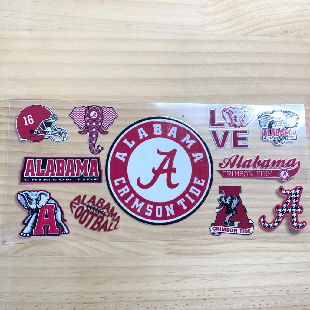16oz UVDTF Cup Wraps, Sport, Football Team, Alabama