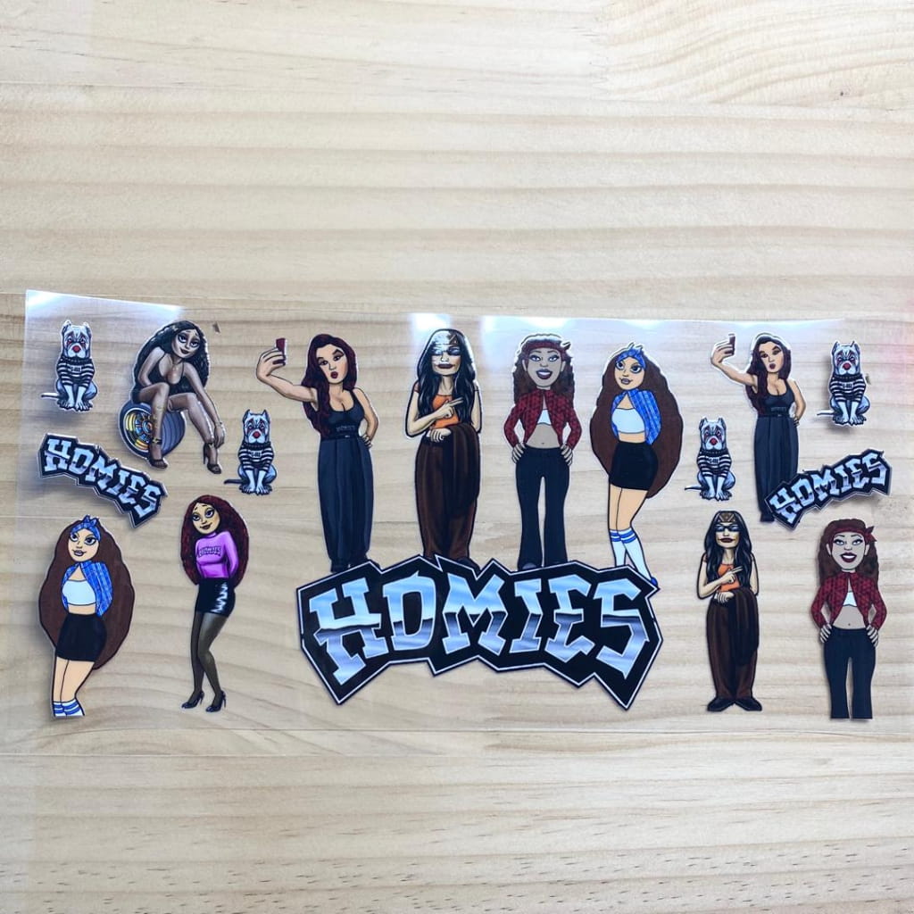 16oz UVDTF Cup Wraps, Cartoon ,Homies