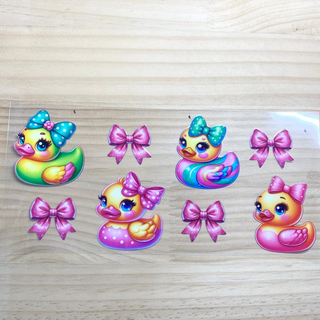 16oz UVDTF Cup Wraps,Duck With Bowknot