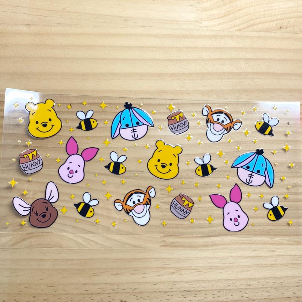 16oz UVDTF Cup Wraps,Cartoon , Winnie Pooh