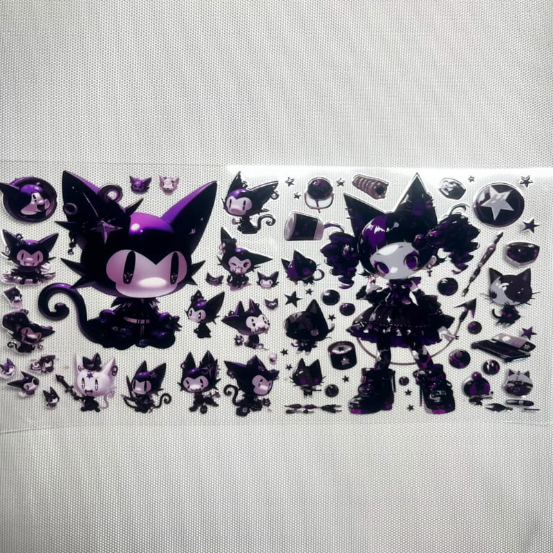 16oz UVDTF Cup Wraps, Cartoon Sanrio ,Kuromi