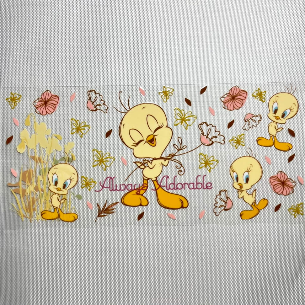 16oz UVDTF Cup Wraps, Cartoon, Looney Tunes & Tweety