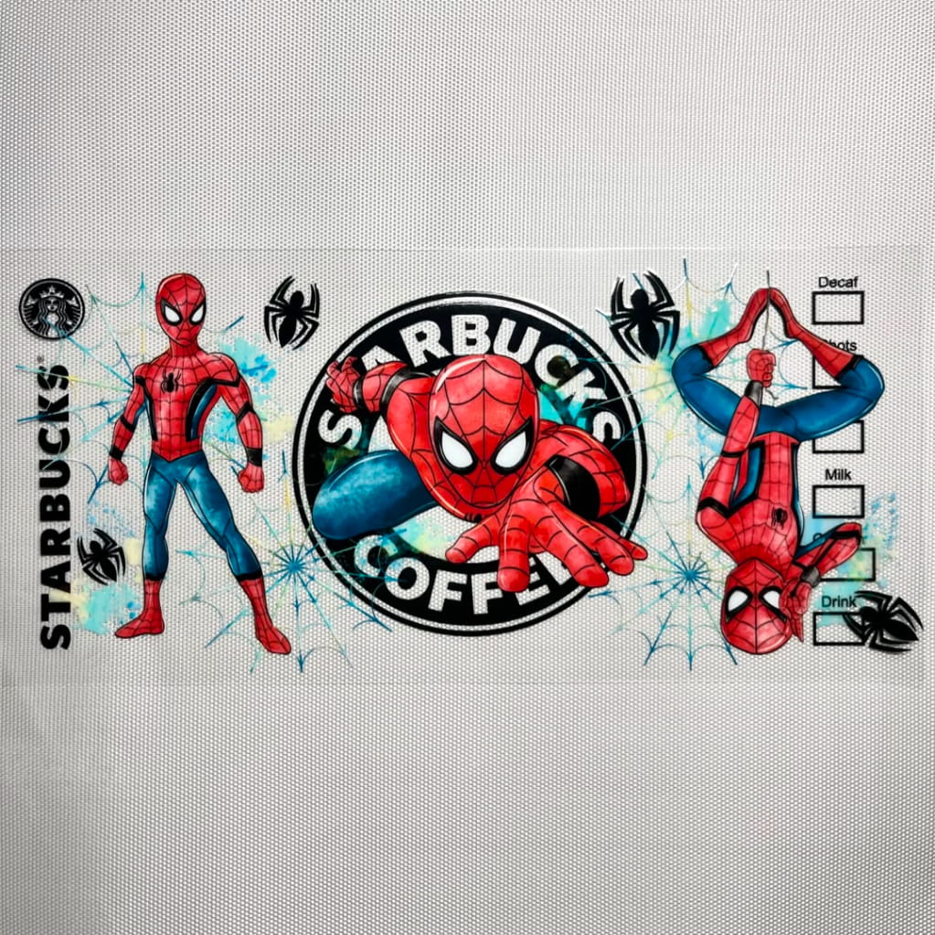 16oz UVDTF Cup Wraps ,Cartoon,Spiderman Hero
