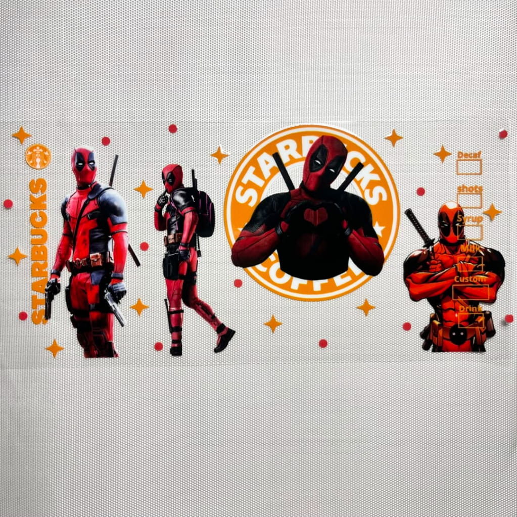 16oz UVDTF Cup Wraps ,Cartoon,Dead Pool