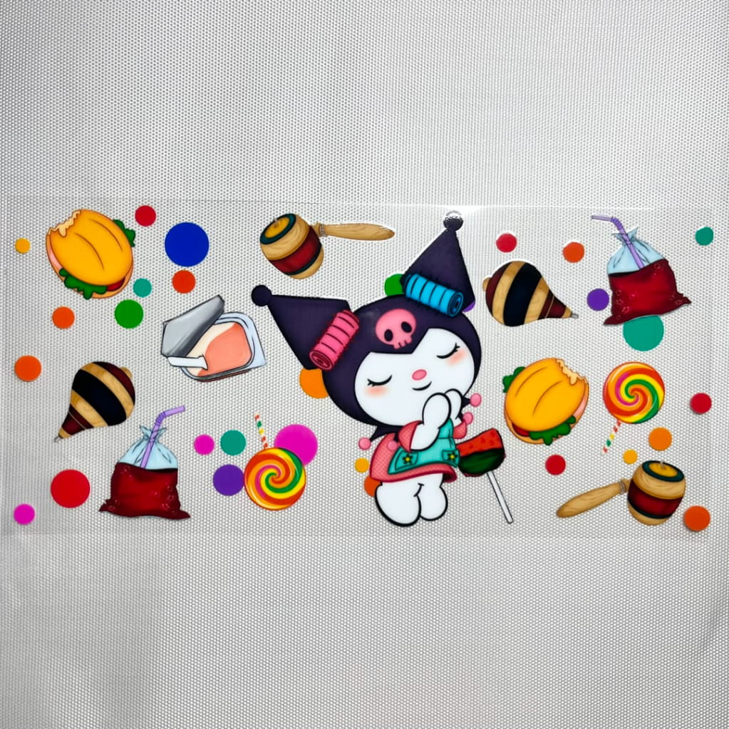 16oz UVDTF Cup Wraps, Cartoon Sanrio ,Kuromi