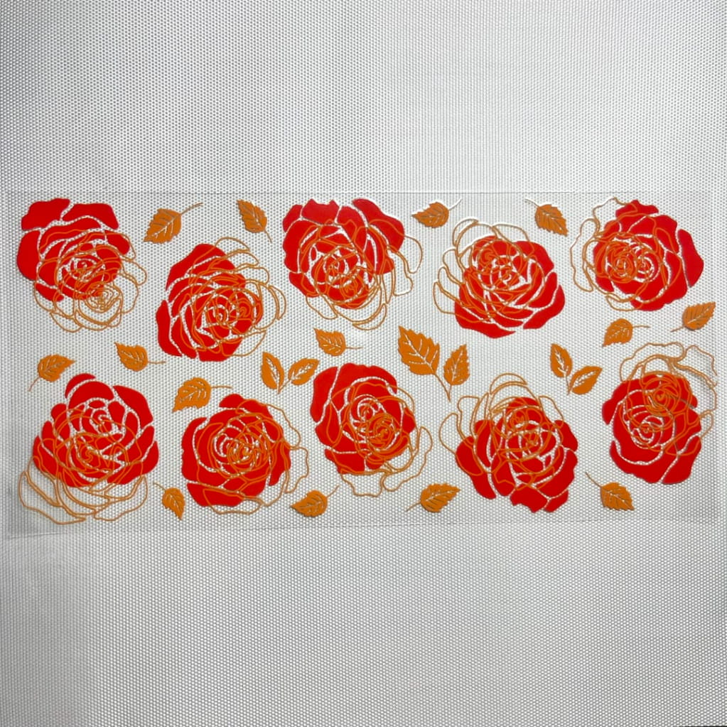 16oz UVDTF Cup Wraps, Rose Flower