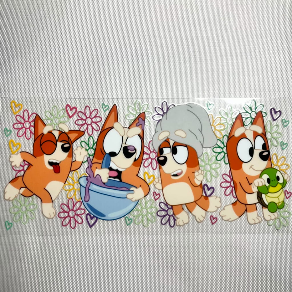 16oz UVDTF Cup Wraps ,Cartoon,Bluey