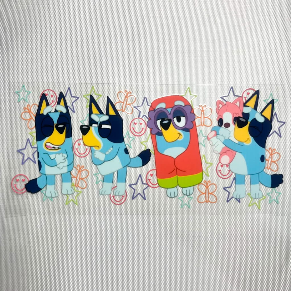16oz UVDTF Cup Wraps,Cartoon ,Bluey