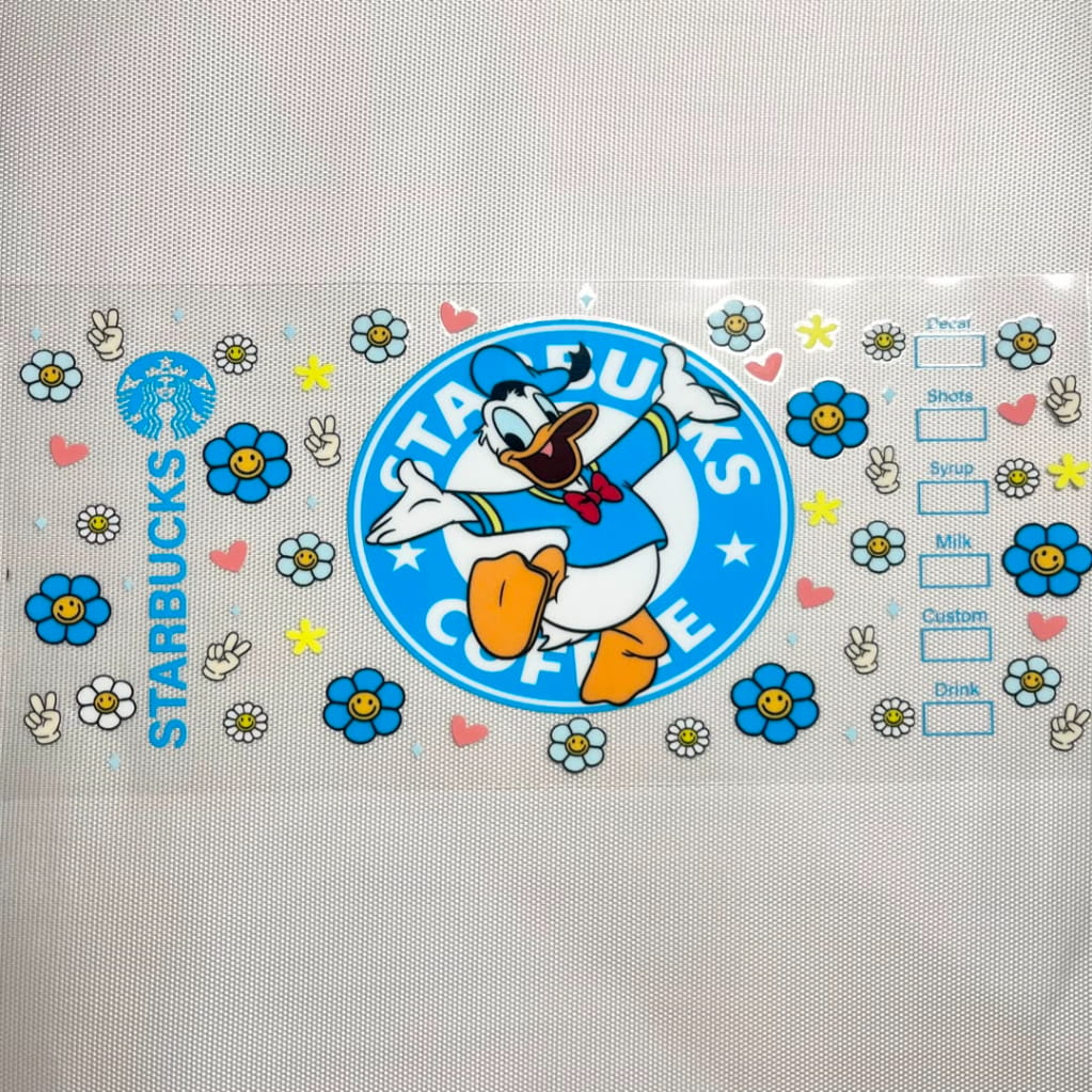16oz UVDTF Cup Wraps ,Cartoon,Donald Duck