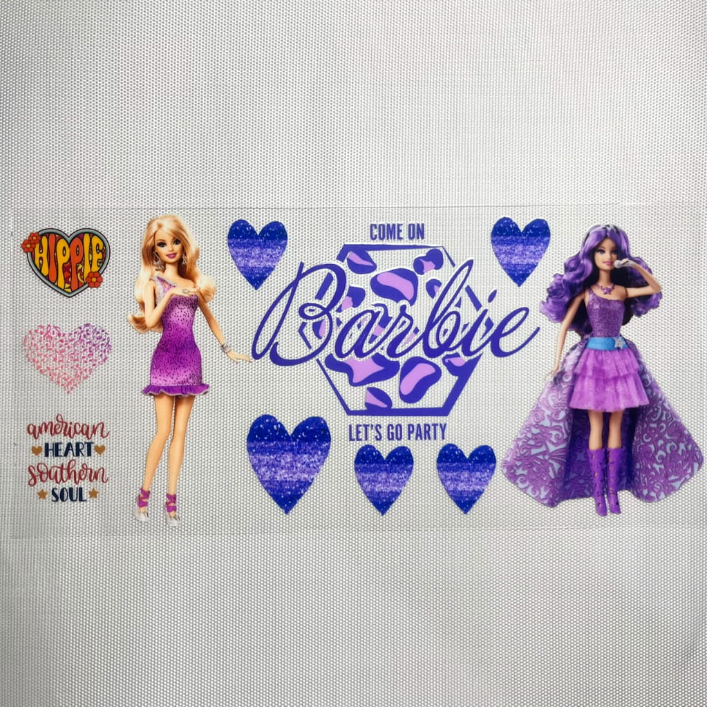 16oz UVDTF Cup Wraps ,Cartoon, Barbie