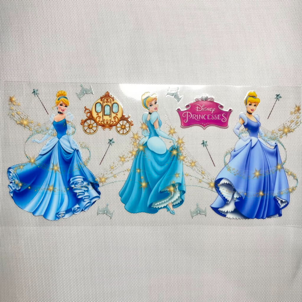 16oz UVDTF Cup Wraps,Cartoon Princess, Cinderella