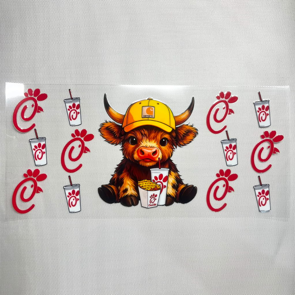 16oz UVDTF Cup Wraps, Drinking, Chick, Cow