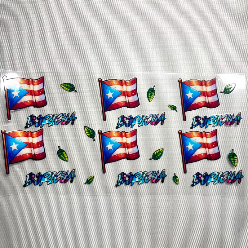 16oz UVDTF Cup Wraps,Puerto Rico & PR Country