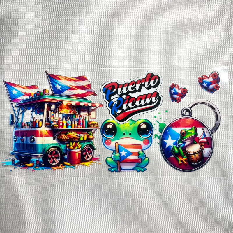 16oz UVDTF Cup Wraps, Puerto Rico & PR Country