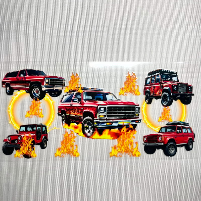 16oz UVDTF Cup Wraps, Jeep Cars