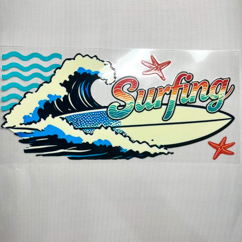 16oz UVDTF Cup Wraps ,Summer Vibes , Surfing