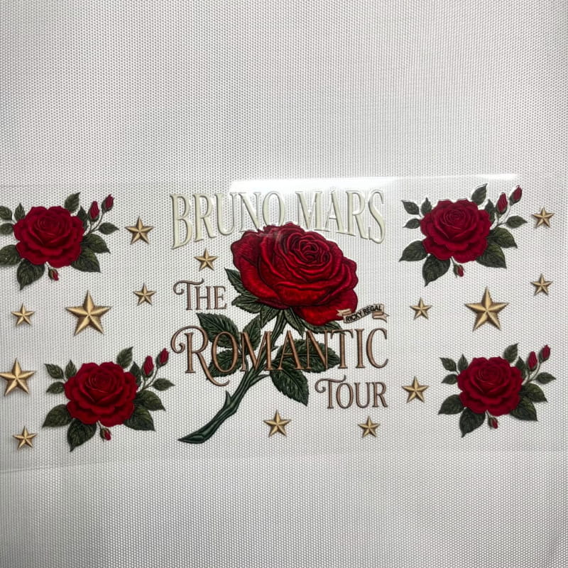 16oz UVDTF Cup Wraps, Words ,Rose Flower