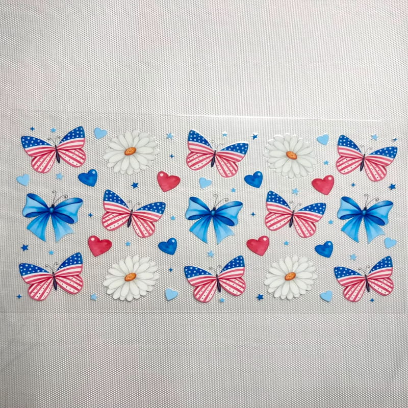 16oz UVDTF Cup Wraps, USA & America Flag Country