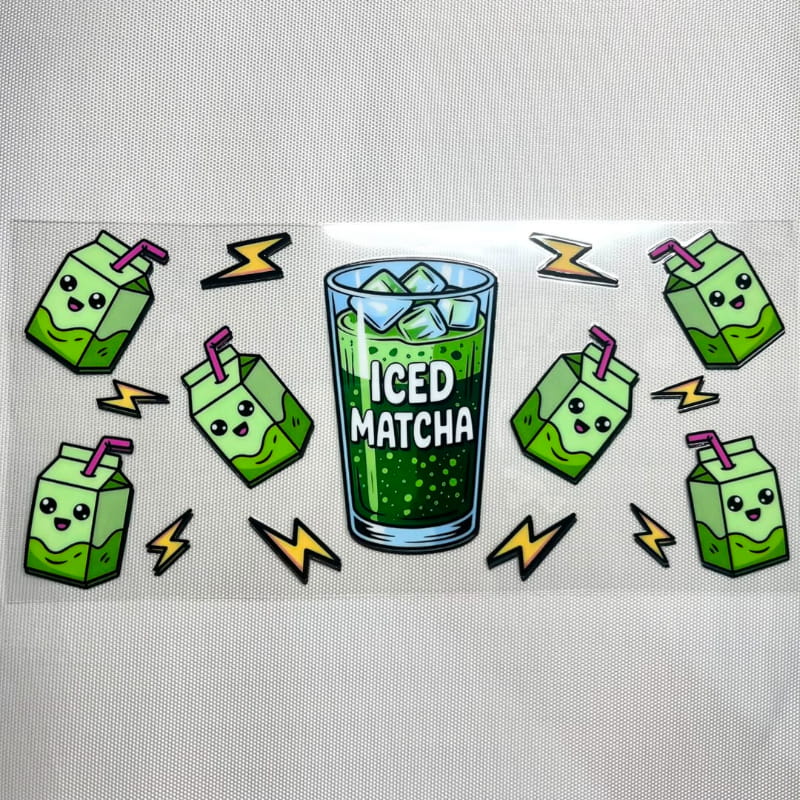 16oz UVDTF Cup Wraps,Matcha Drinking