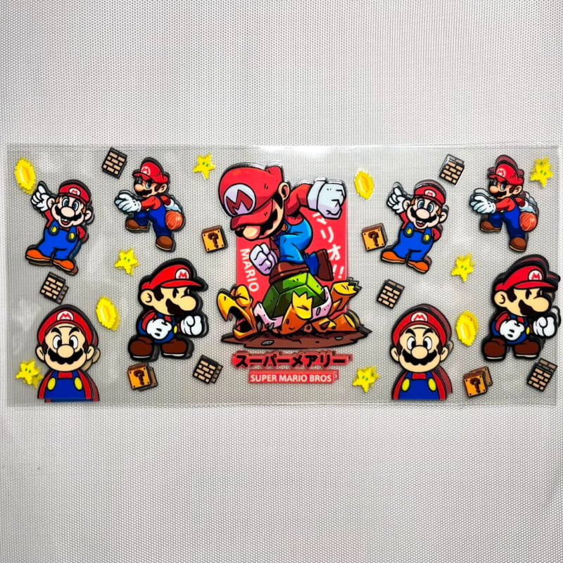 16oz UVDTF Cup Wraps,Cartoon,Super Mario