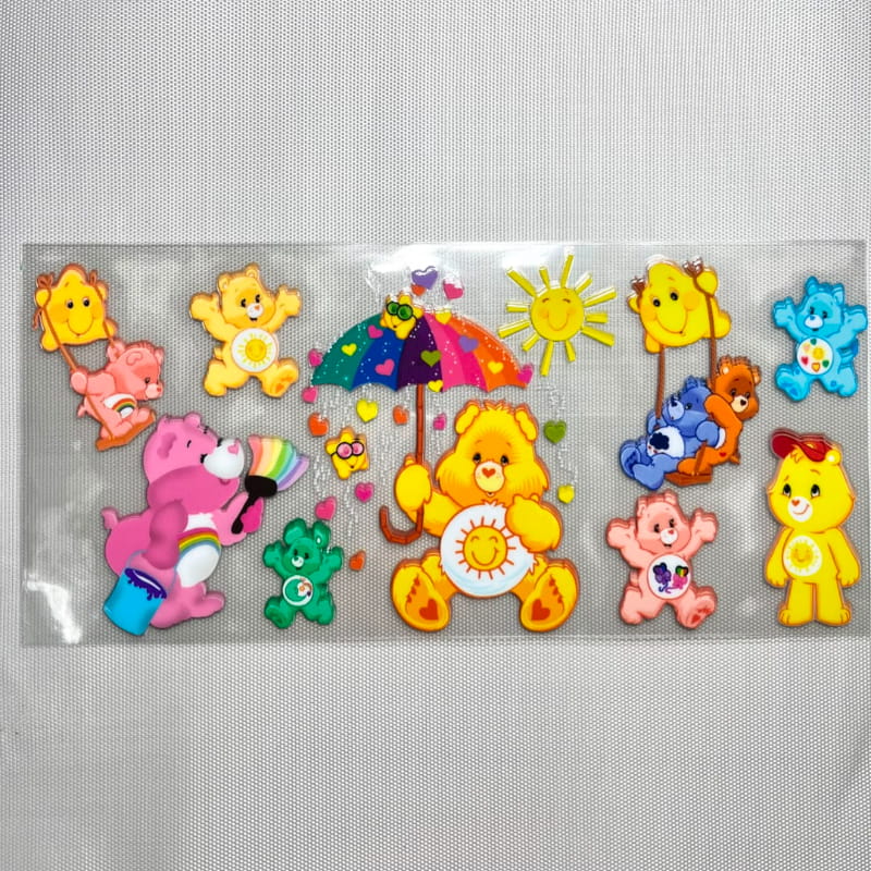 16oz UVDTF Cup Wraps, Cartoon, Care Bears