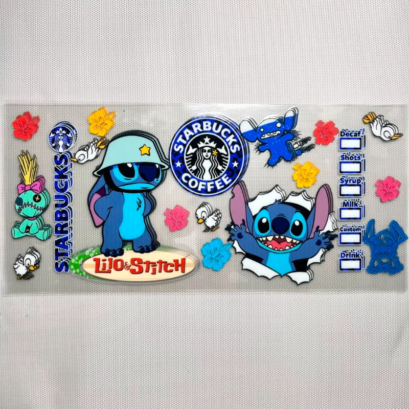 16oz UVDTF Cup Wraps, Cartoon ,Stitch