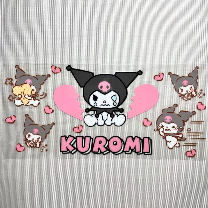 16oz UVDTF Cup Wraps, Cartoon Sanrio ,Kuromi