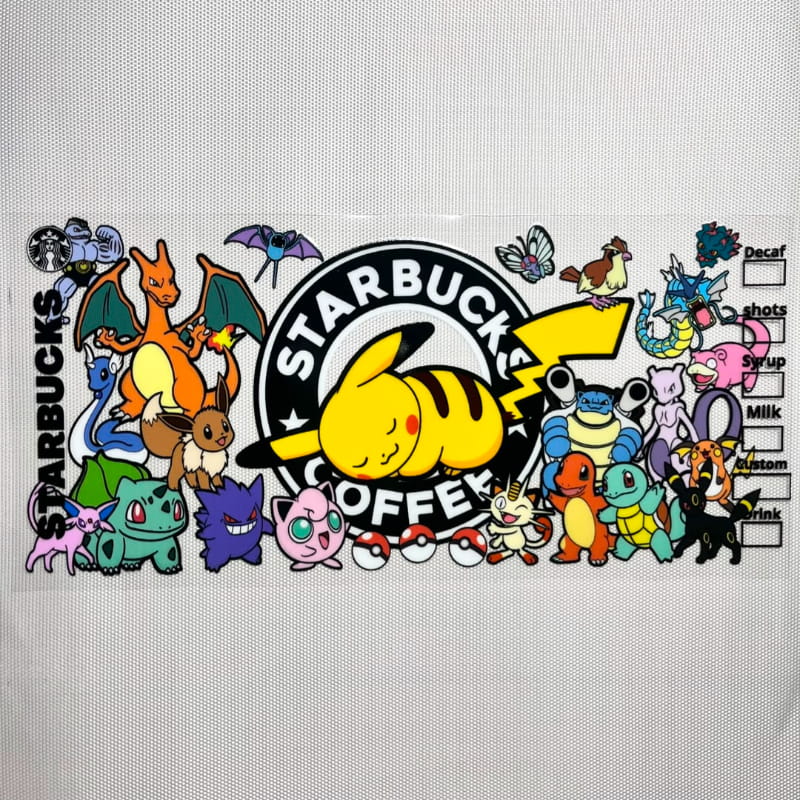16oz UVDTF Cup Wraps,Japanese Anime, Pokemon
