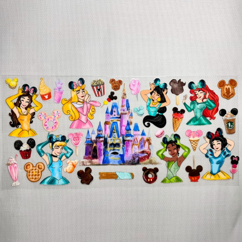 16oz UVDTF Cup Wraps,Cartoon Princess