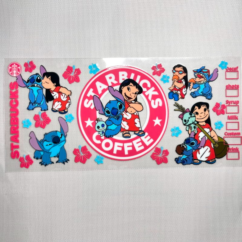 16oz UVDTF Cup Wraps, Cartoon ,Stitch
