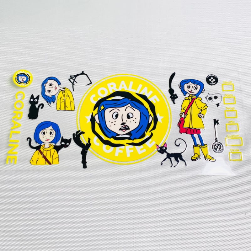 16oz UVDTF Cup Wraps, Cartoon, Coraline