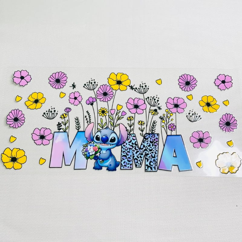 16oz UVDTF Cup Wraps, Cartoon ,Stitch ,Mom