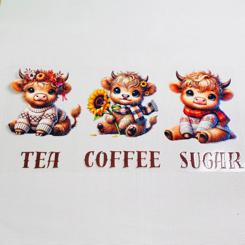 16oz UVDTF Cup Wraps, Autum & Fall ,Cow