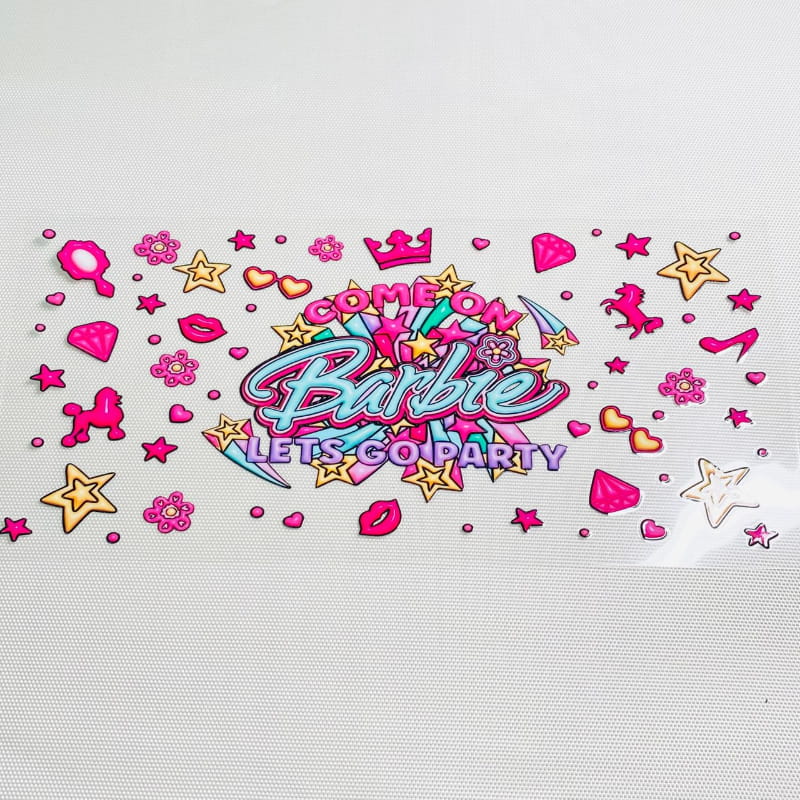 16oz UVDTF Cup Wraps ,Cartoon, Barbie