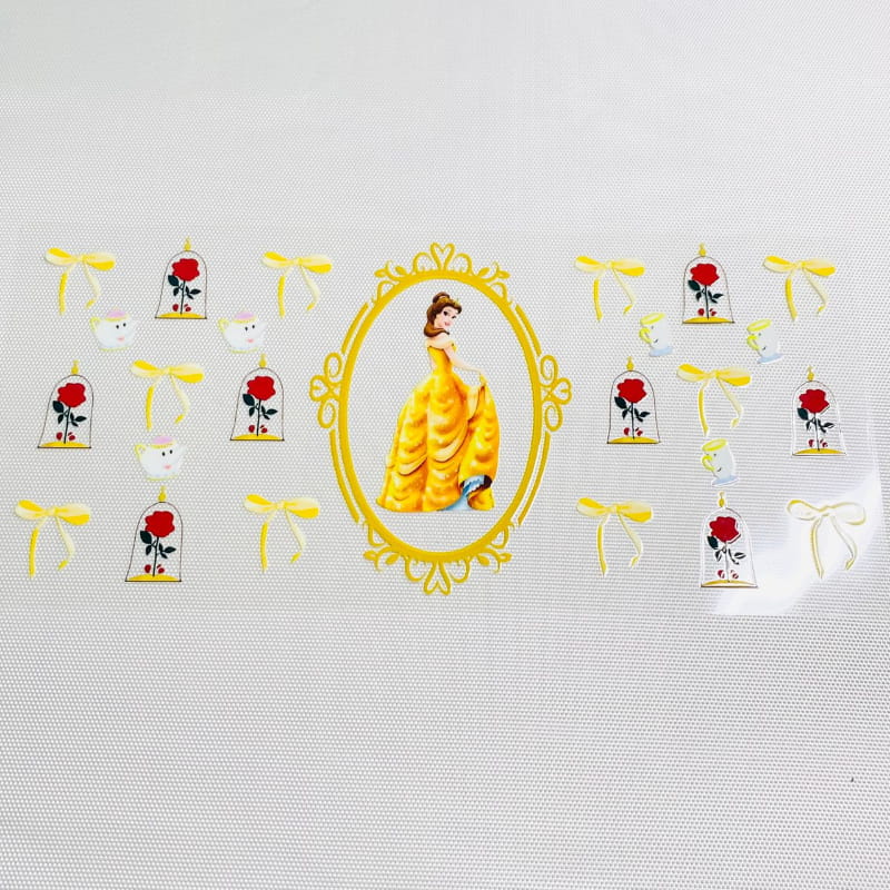 16oz UVDTF Cup Wraps,Cartoon Princess,Belle ,The Beauty and Beast