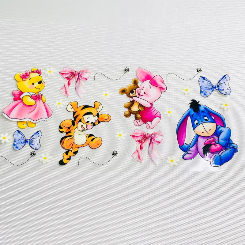16oz UVDTF Cup Wraps ,Cartoon, Winnie Pooh & Piglet & Tigger & Eeyore
