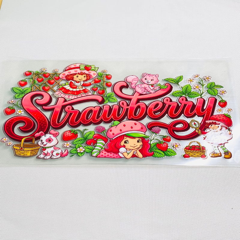 16oz UVDTF Cup Wraps,Cartoon, Strawberry Shortcake