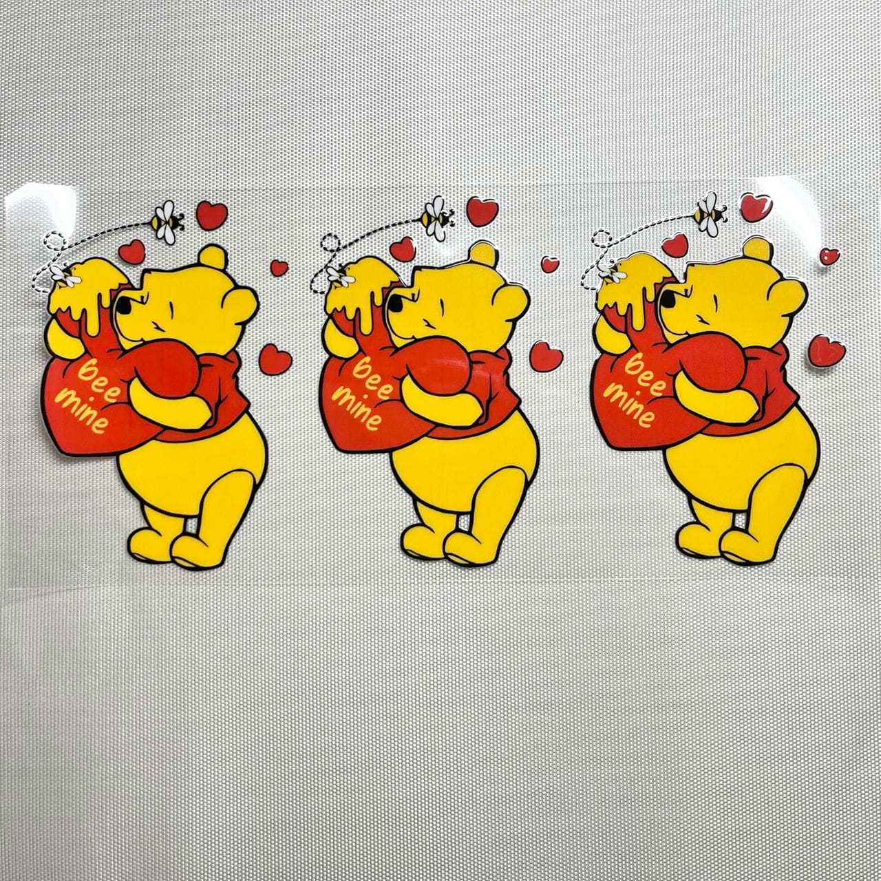 16oz UVDTF Cup Wraps, Cartoon ,Winnie Pooh With the Heart