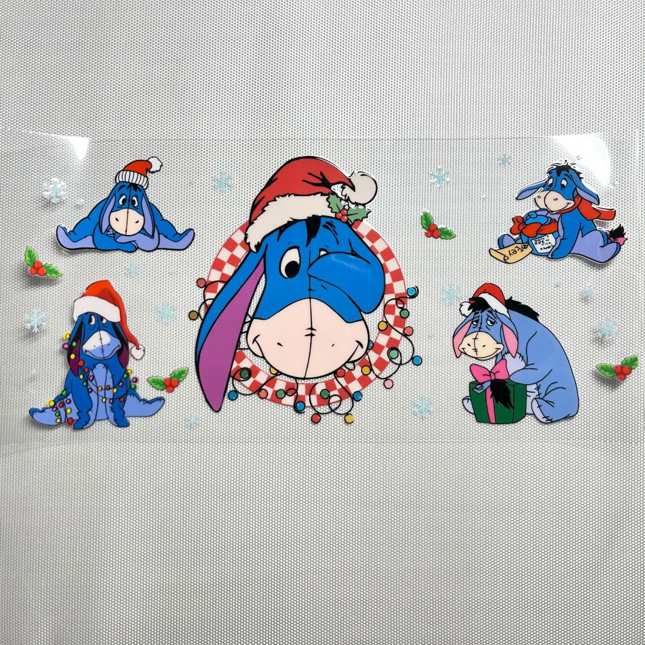 16oz UVDTF Cup Wraps, Cartoon , Christmas Eeyore