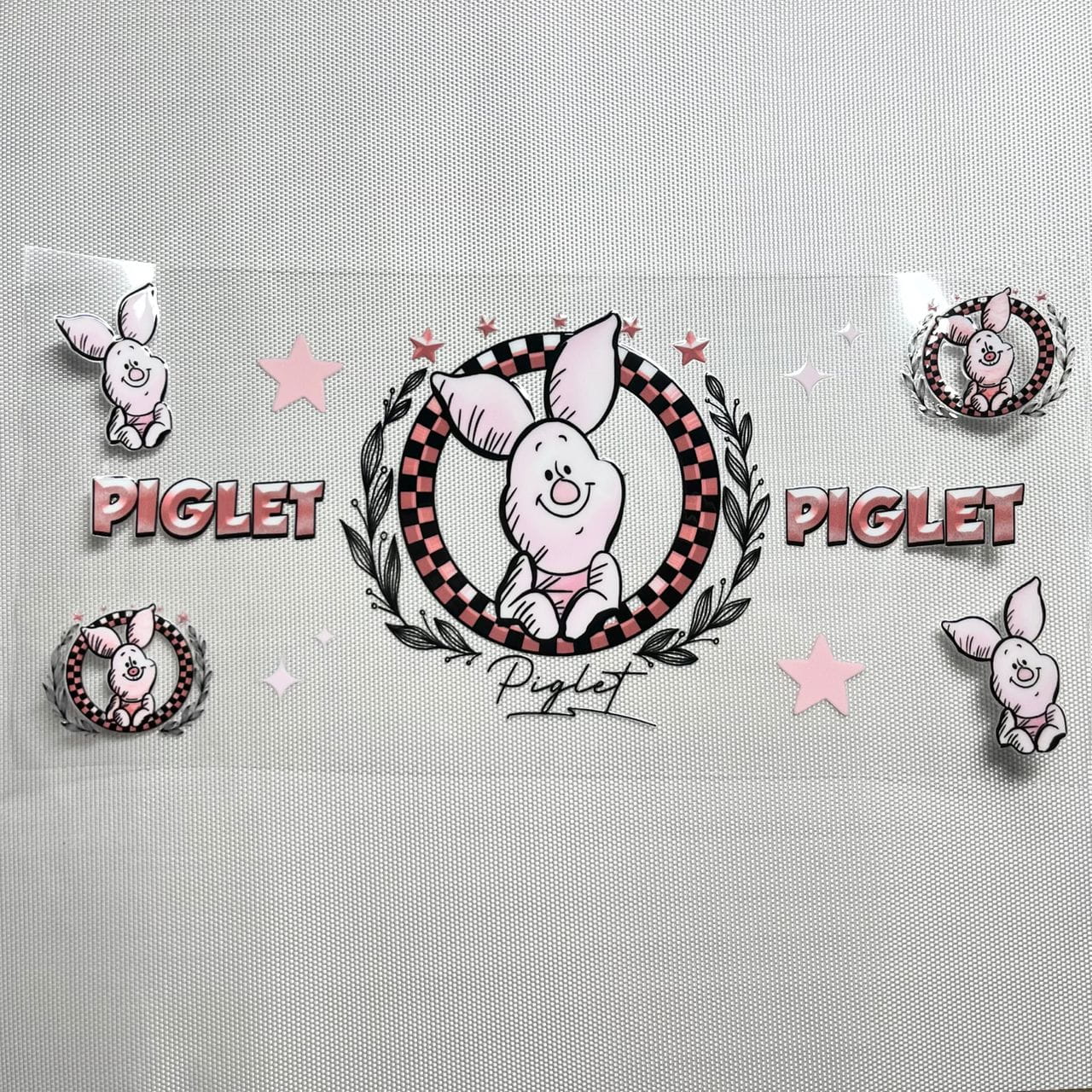 16oz UVDTF Cup Wraps, Cartoon ,Piglet