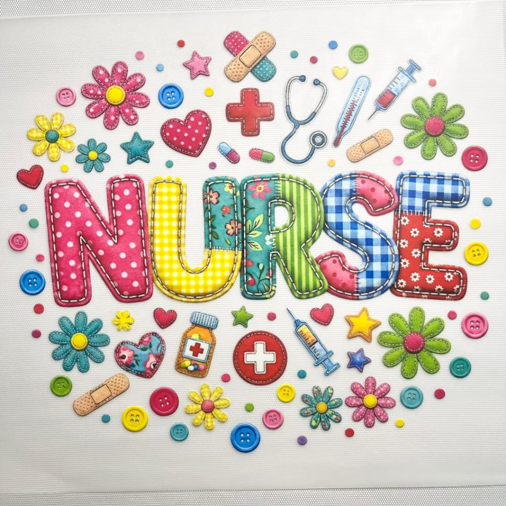 10inch Size DTF Heat Transfer ,Nurse