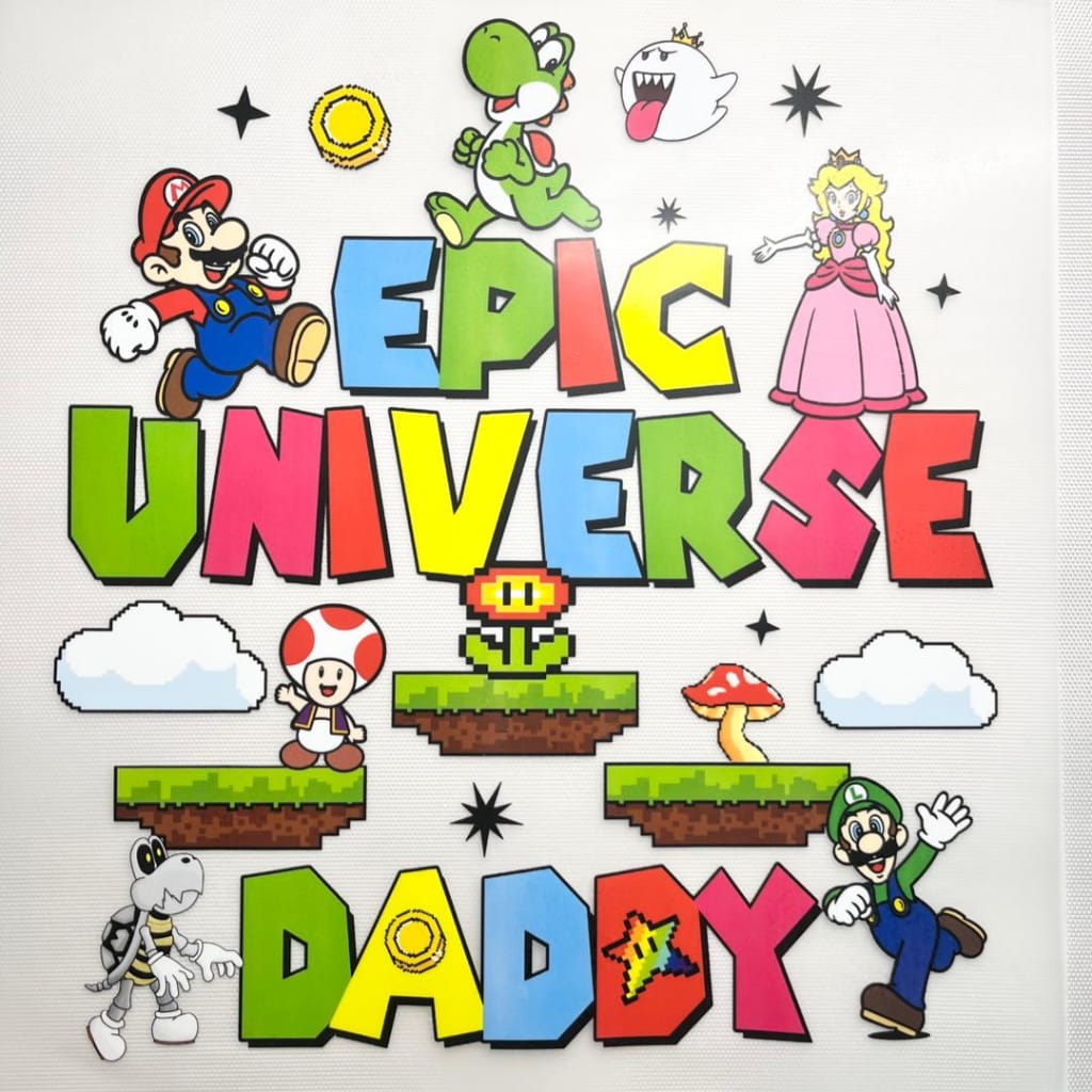 10inch Size DTF Heat Transfer ,Cartoon ,Super Mario