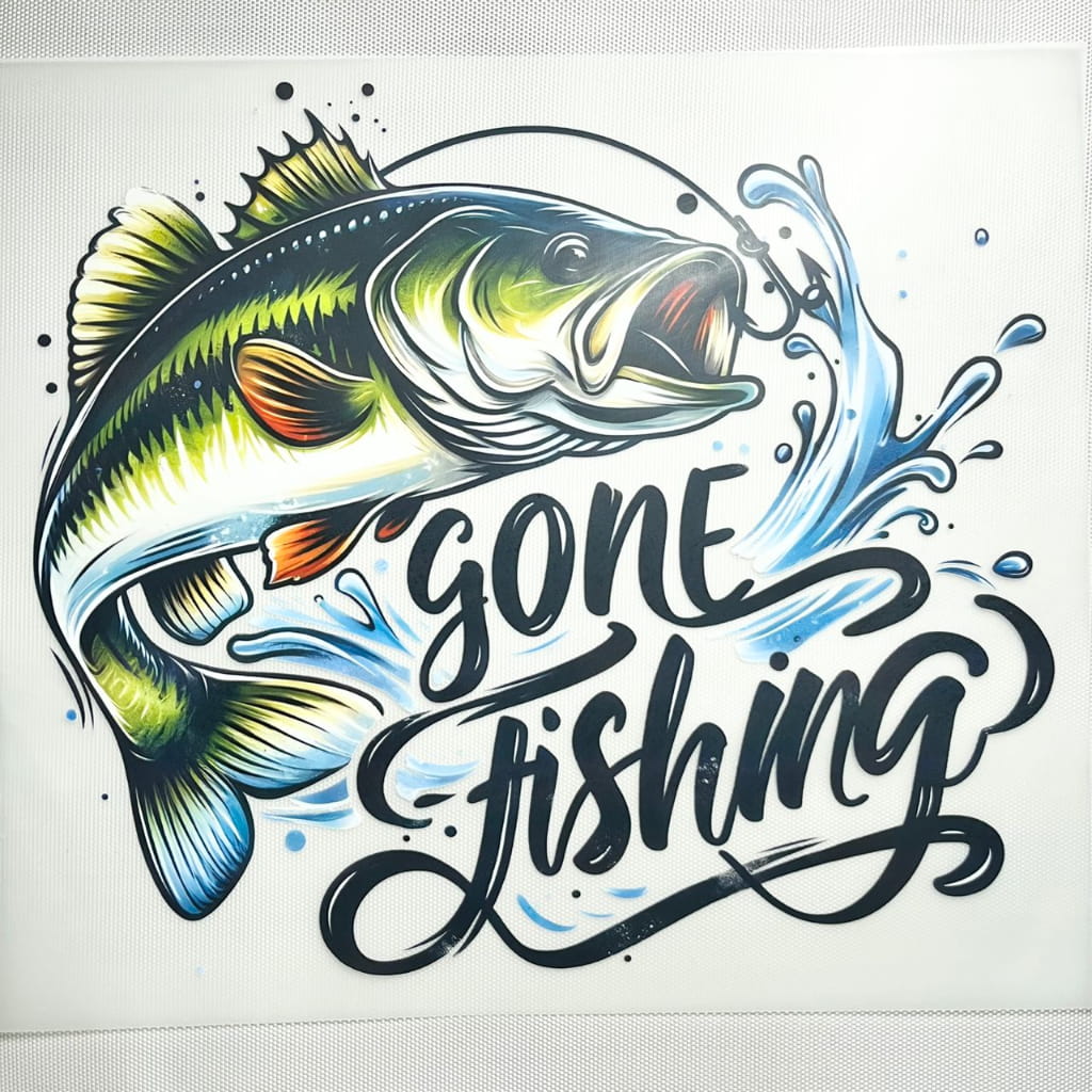 10inch Size DTF Heat Transfer ,Fishing